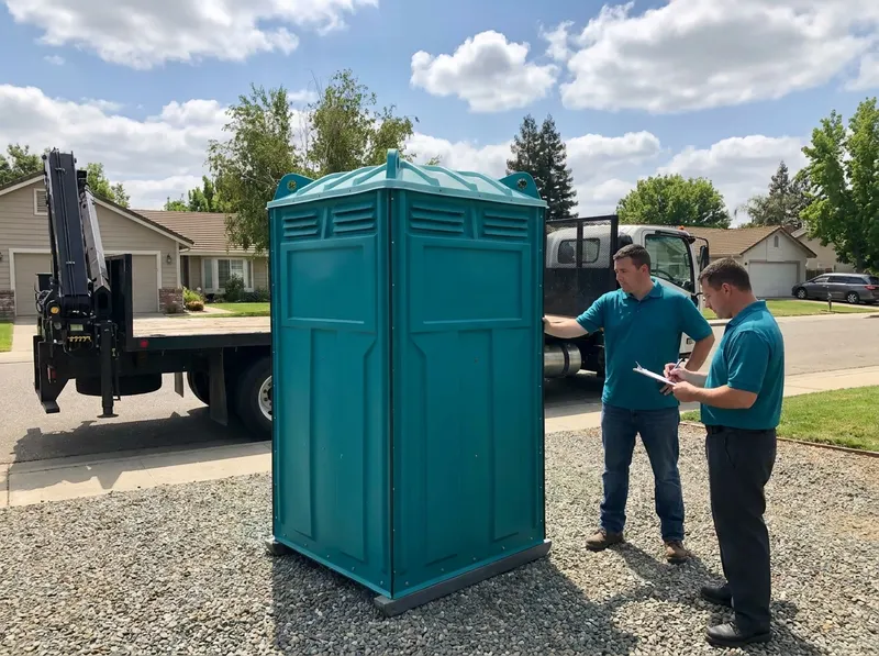Crane-Liftable High-Rise Portable Toilets in Sacramento, CA